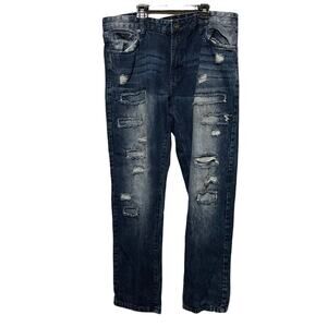 Men's South Pole Distressed Straight Jeans